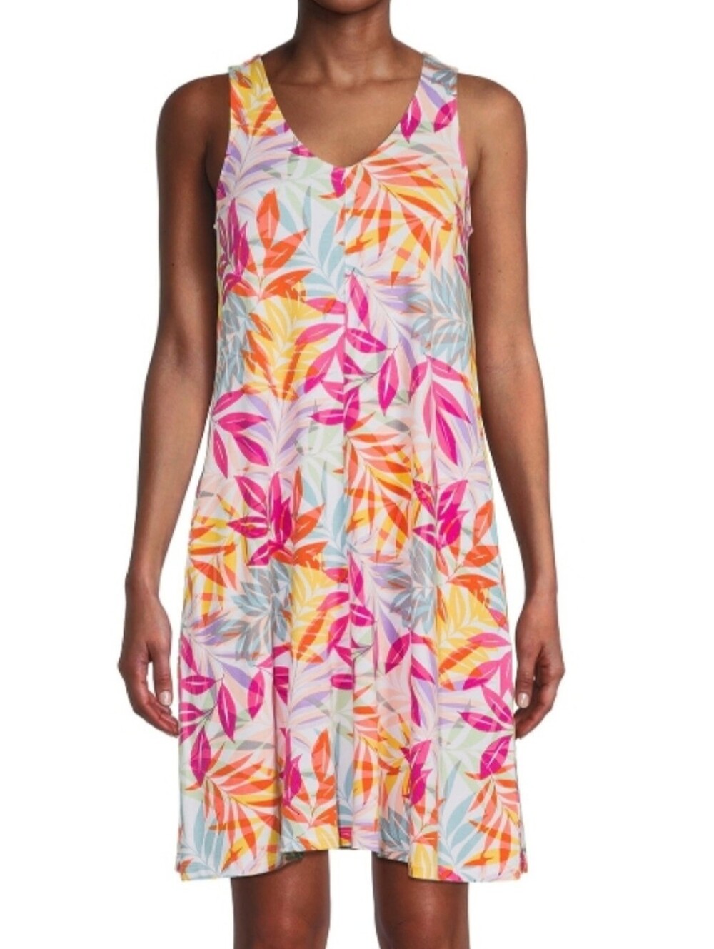 New Women's M Time And Tru Tropical Sleeveless Dress